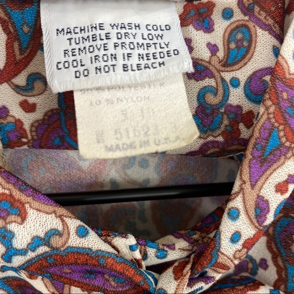 VTG Paul Alfred Paisley Tie Neck Secretary Dress - Picture 8 of 10